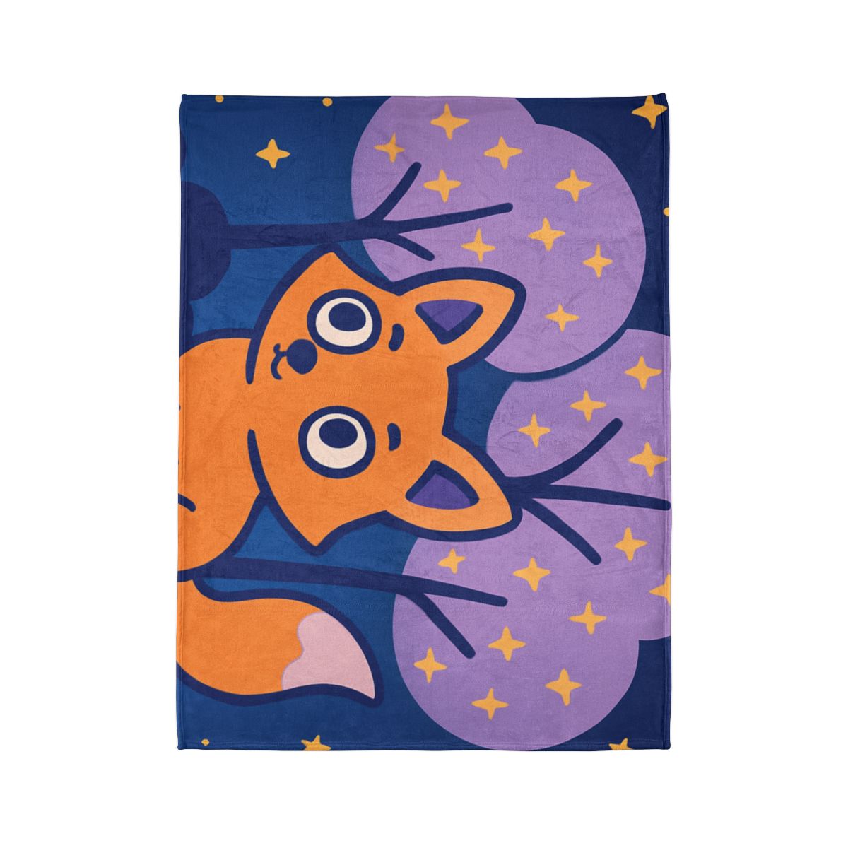 Galactic Forest Fox soft fleece blankets