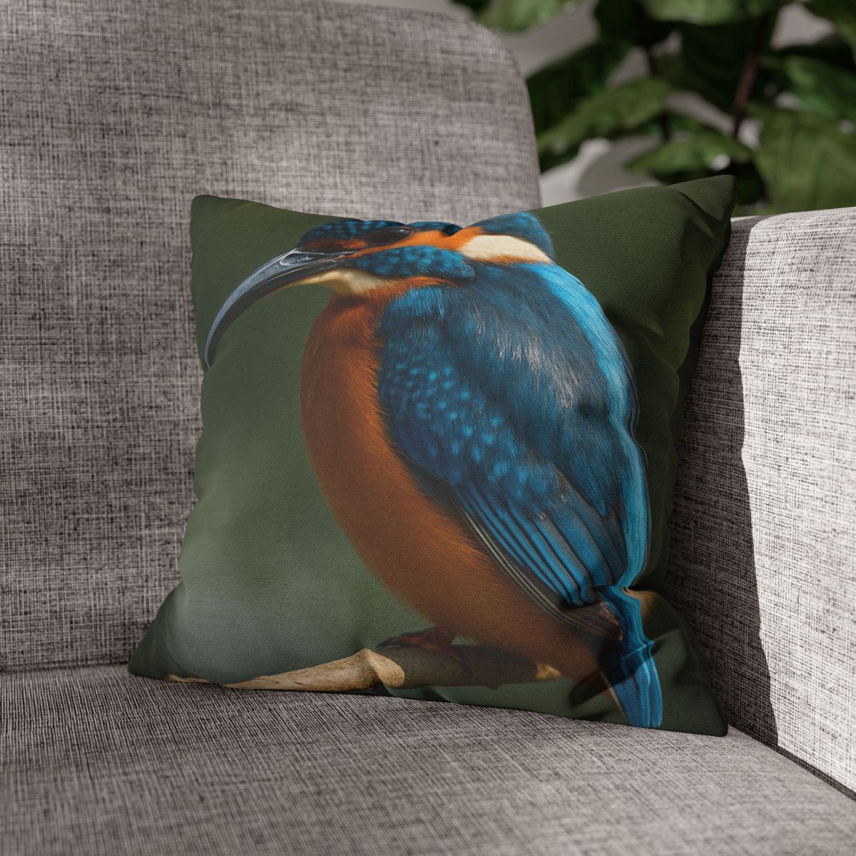 Azure Bolt Common Kingfisher designer print pillow cases