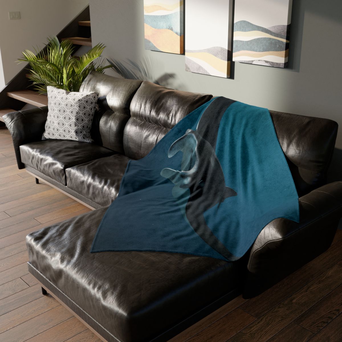 Midwater Dancer Manta Ray soft fleece blankets
