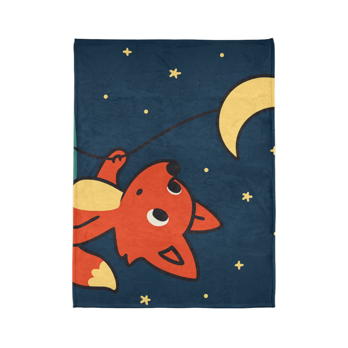 Stargazing Fox And Moon Kite trendy patterned blankets
