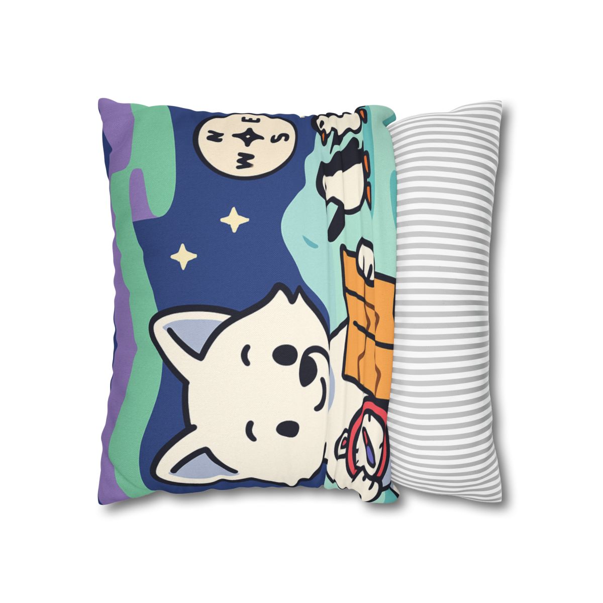 Aurora Fox And The Magnetic Map stylish decorative pillowcases