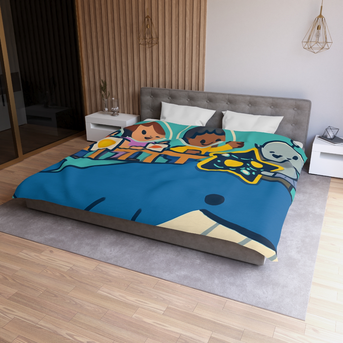 Comet Classroom In The Sky Whale custom duvets