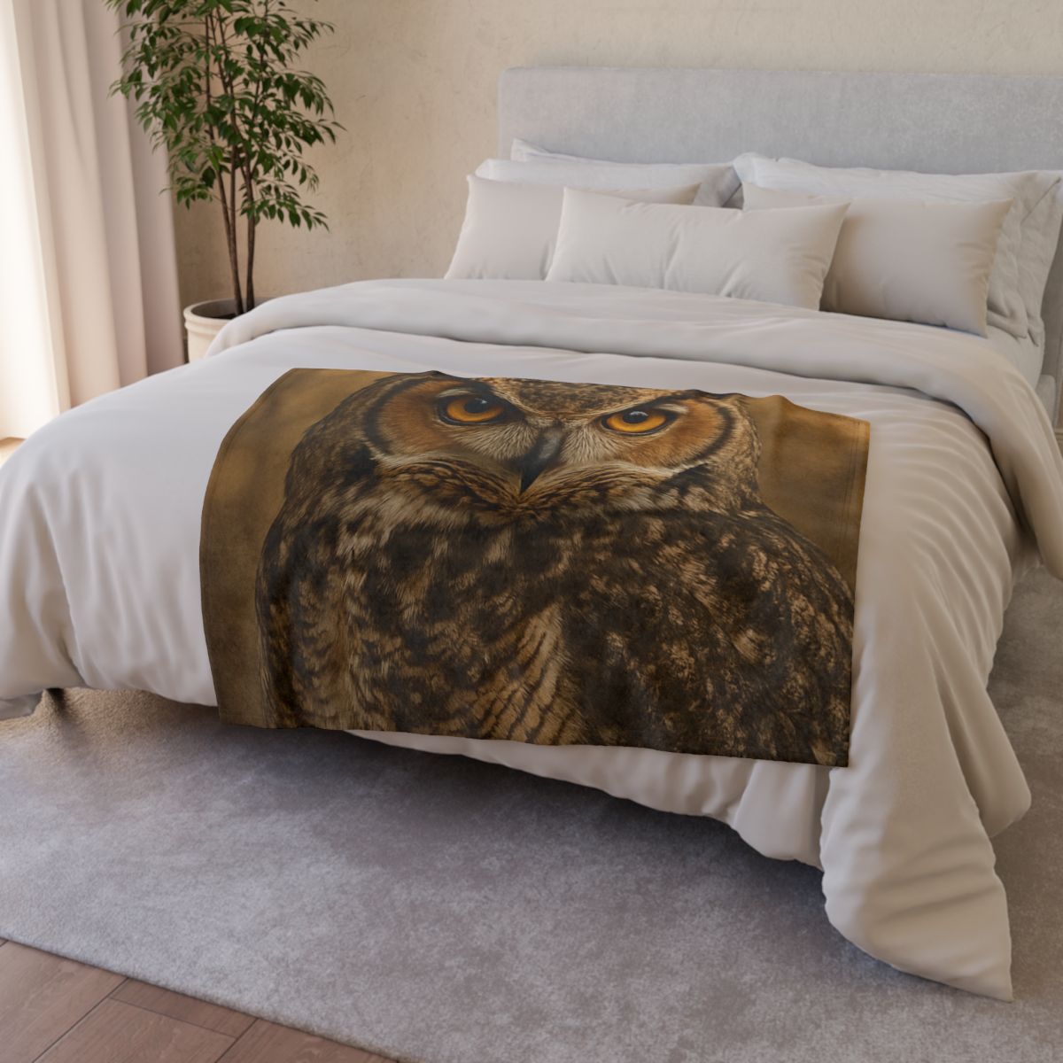 Amber Vigil Great Horned Owl warm winter blankets