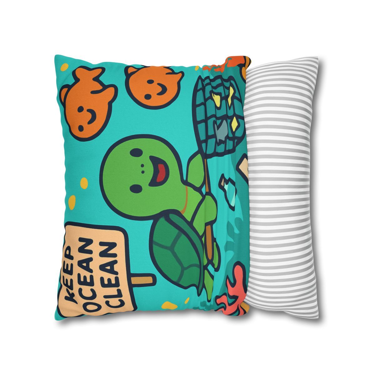Coral Reef Clean Up Crew soft cotton pillow cases