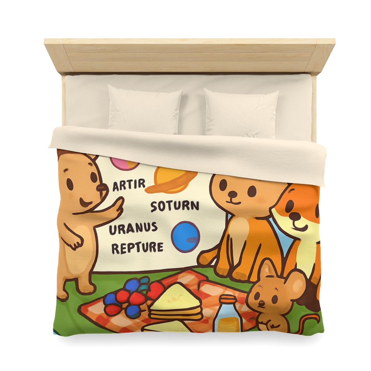 Solar System Picnic On A Floating Leaf stylish duvet covers