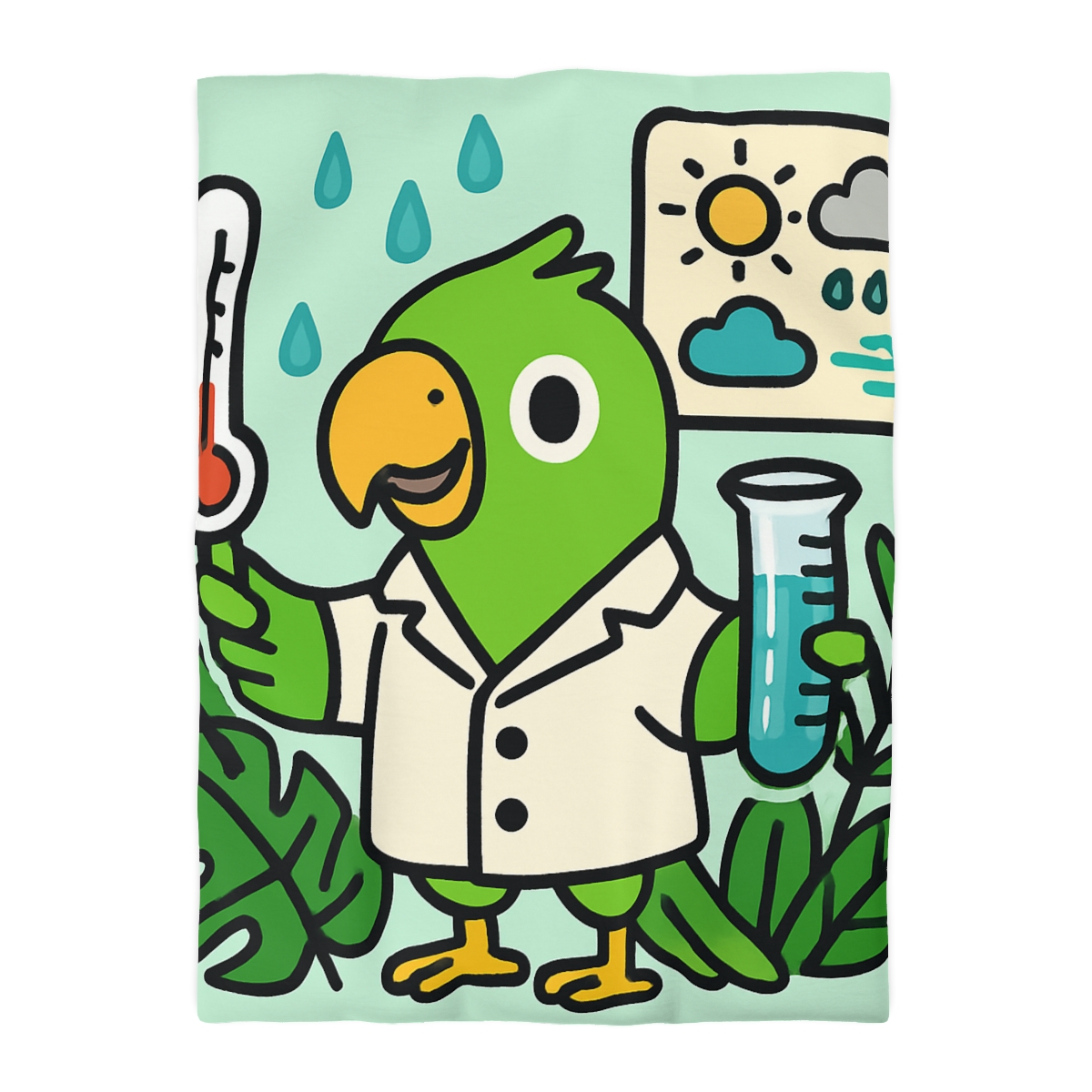 Rainforest Weather Lab With Parrot Scientist unique patterned duvets