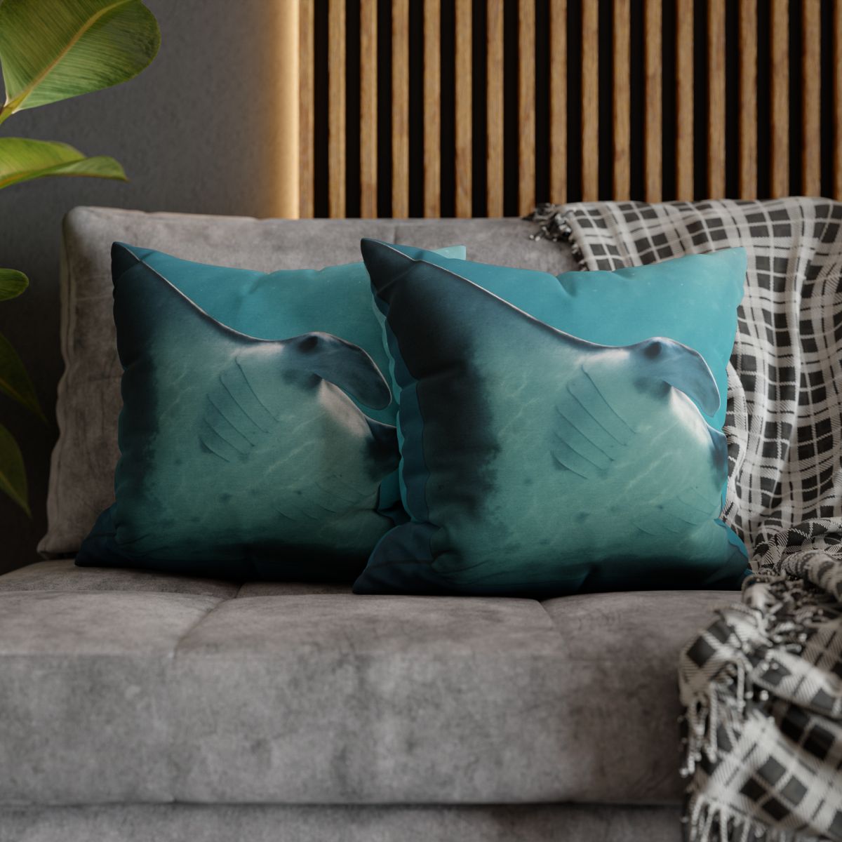 Silent Glide Manta Ray comfortable bedding pillow covers