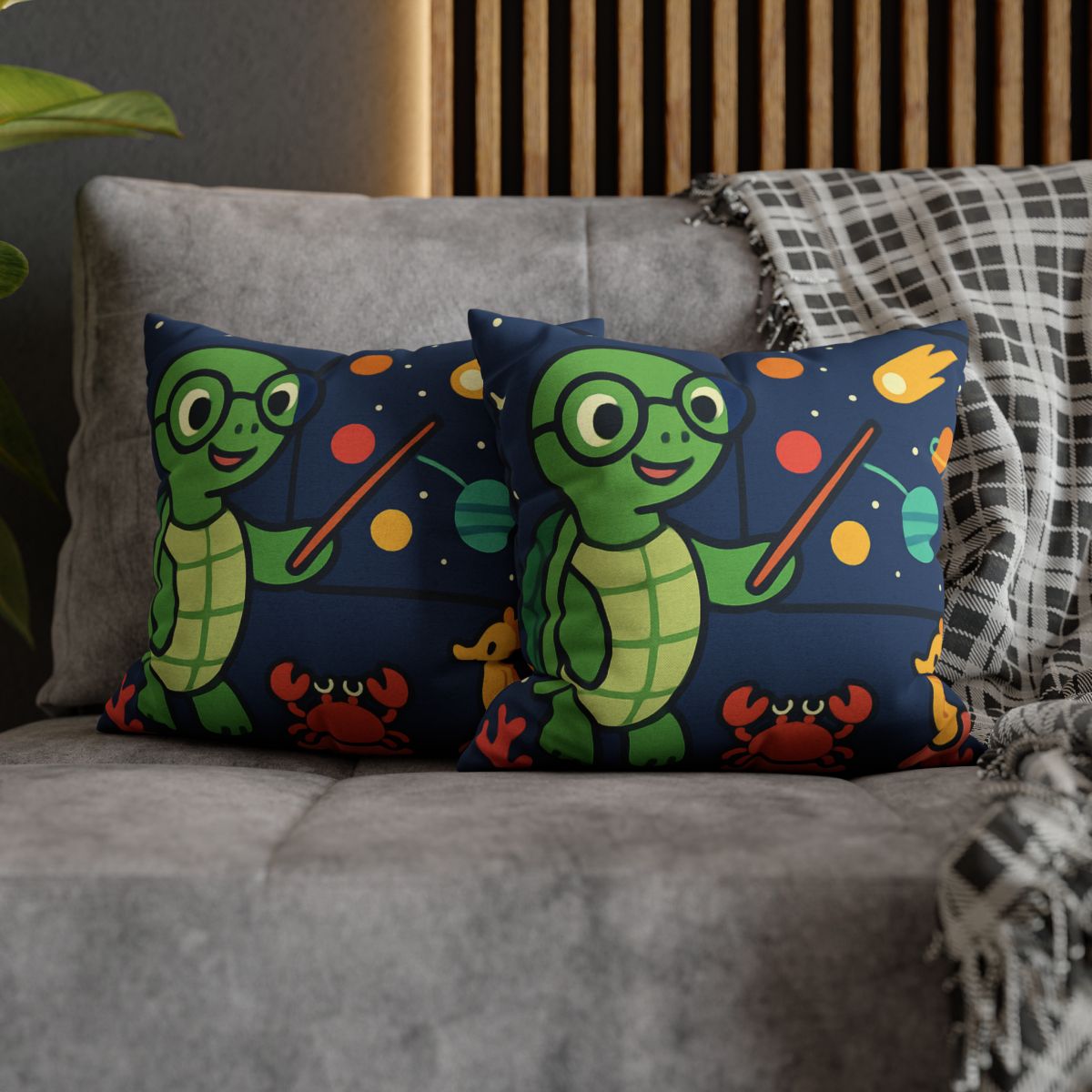 Comet Classroom Turtle personalized pillow covers