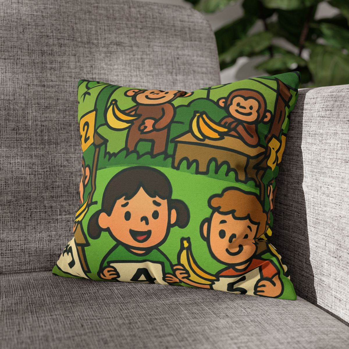 Jungle Math Monkey Market stylish decorative pillowcases