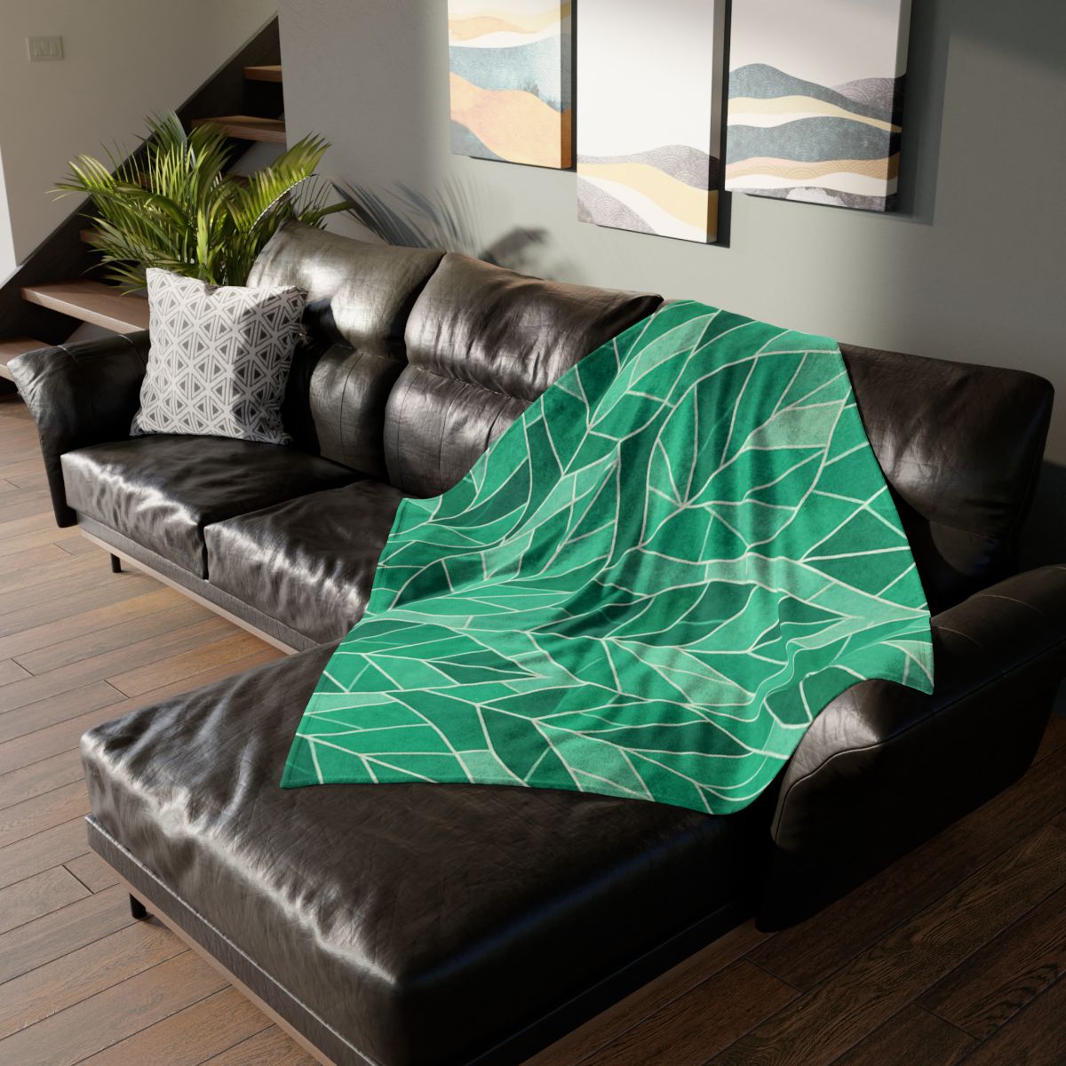 Crystal Leaf Mosaic designer printed blankets