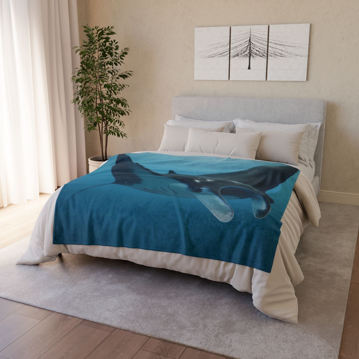 Manta Ray Silent Glide soft fleece blankets