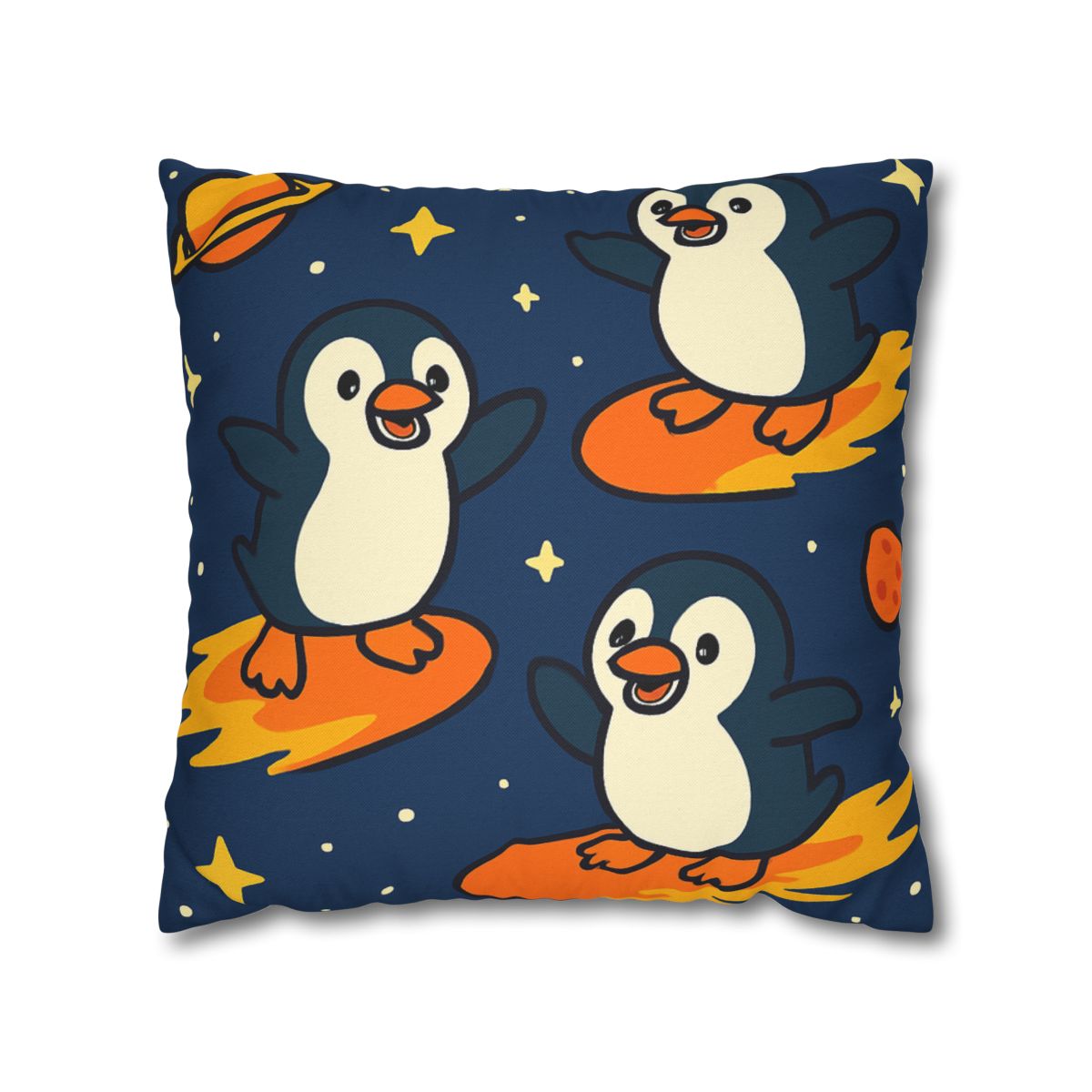Comet Surfing Penguin Patrol comfortable bedding pillow covers