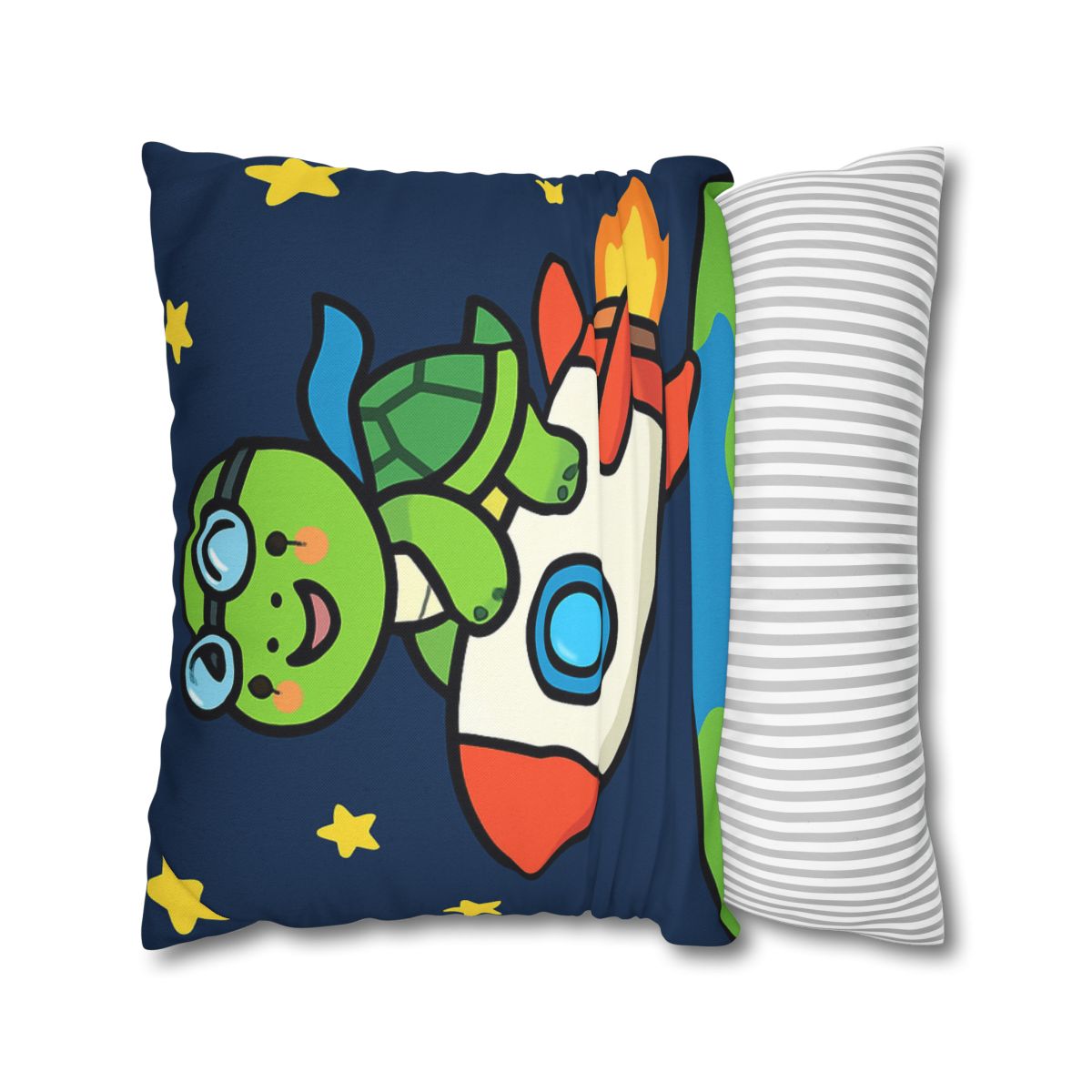 Rocket Riding Turtle To The Moon custom pillow cases
