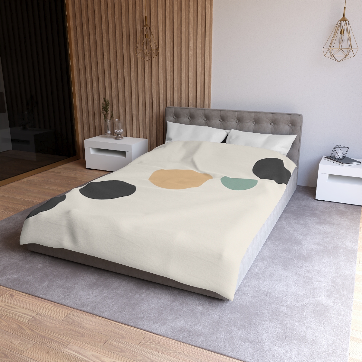 Diagonal Cluster Of Five Circles soft comforter duvets