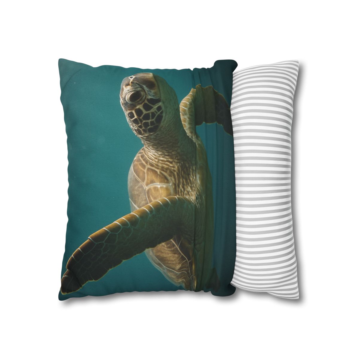 Nebula Glide Green Sea Turtle personalized pillow covers