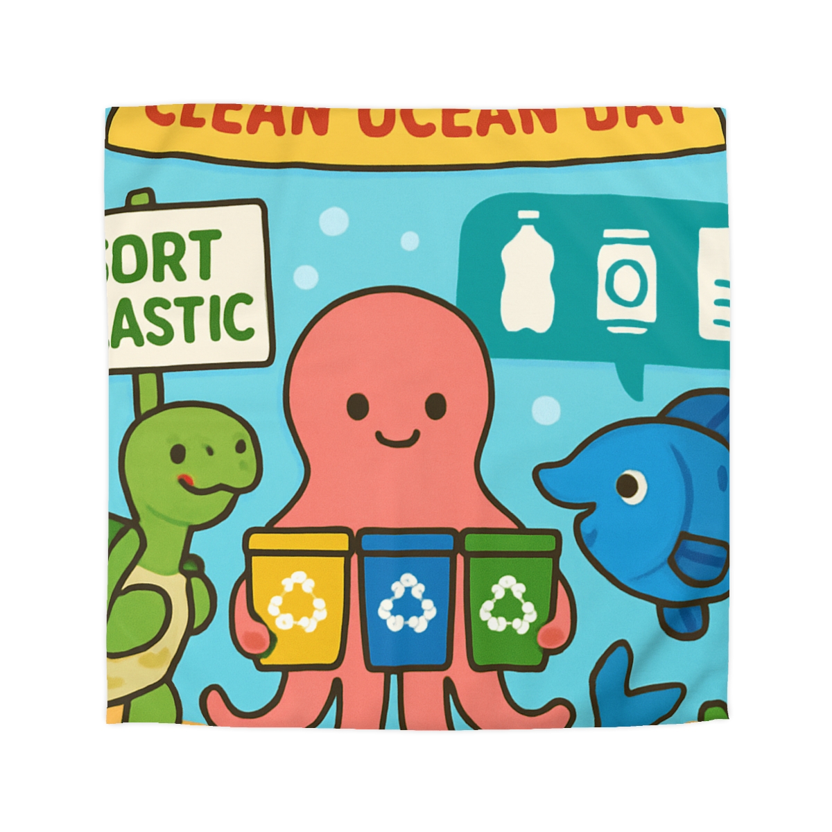 Coral Reef Recycling Parade unique patterned duvets