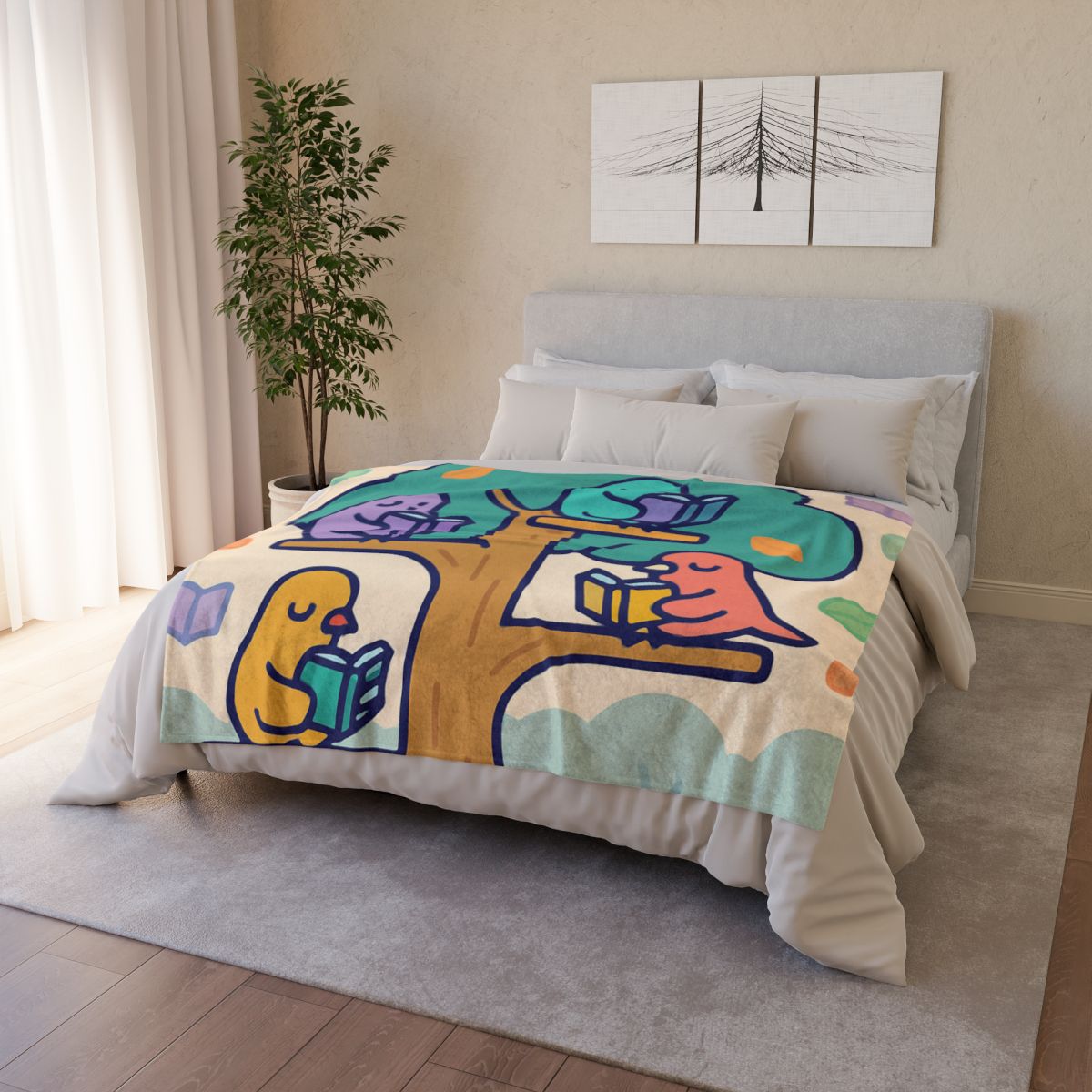 Library Of Magical Birds decorative home blankets