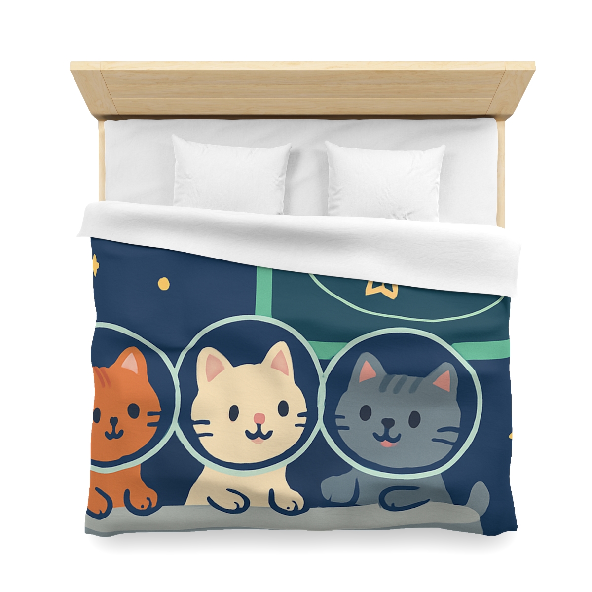 Comet Classroom For Curious Kittens designer printed duvets