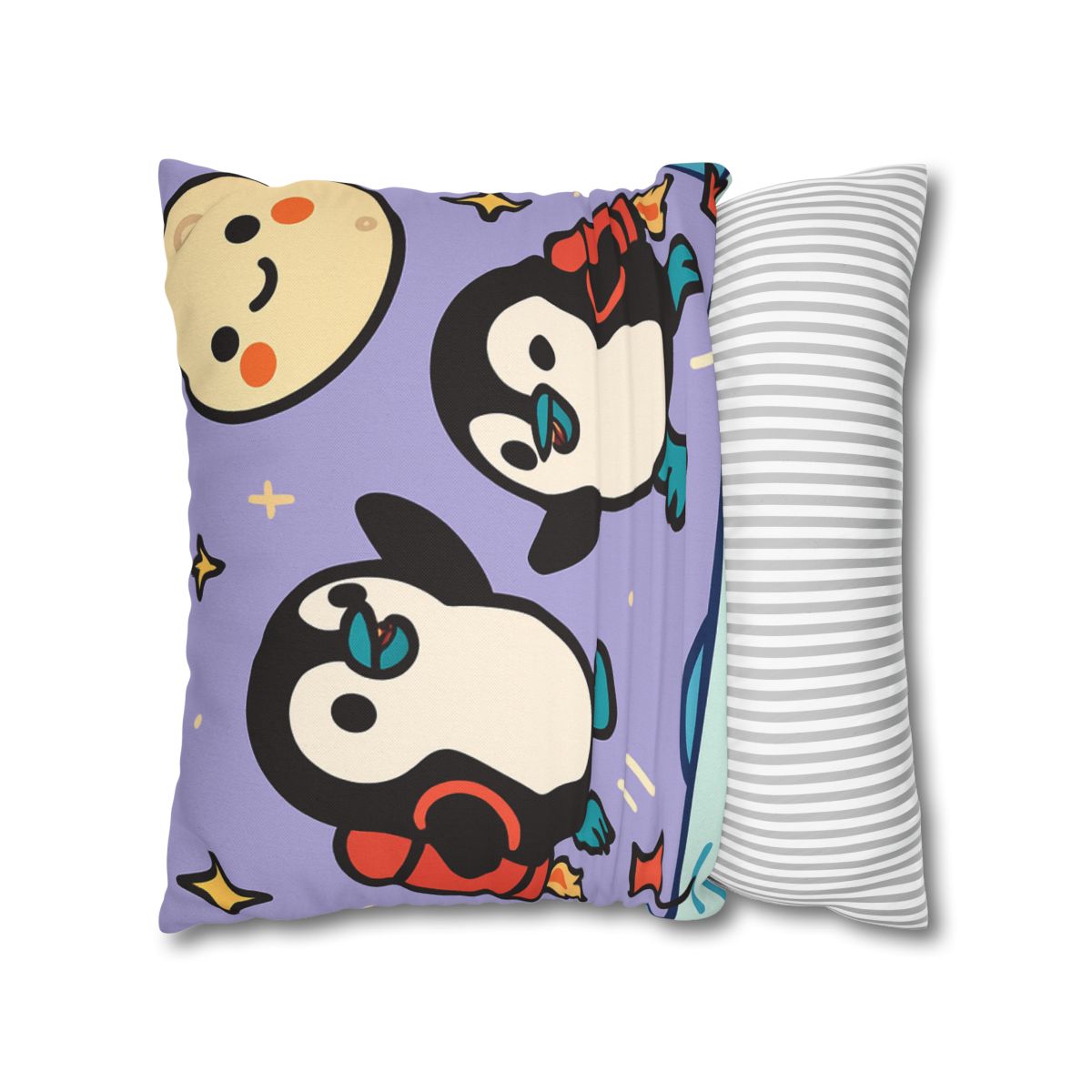 Rocket Penguin Explorers soft cotton pillow cases
