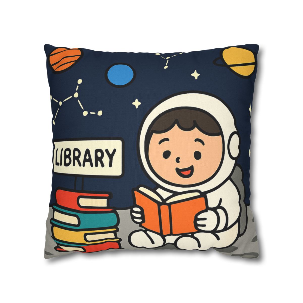Galaxy Library On The Moon custom pillow cases