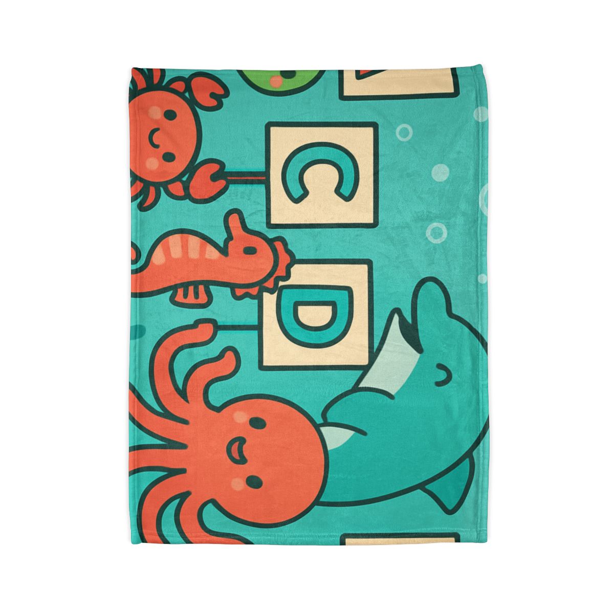 Coral Reef Alphabet Parade personalized cozy blankets