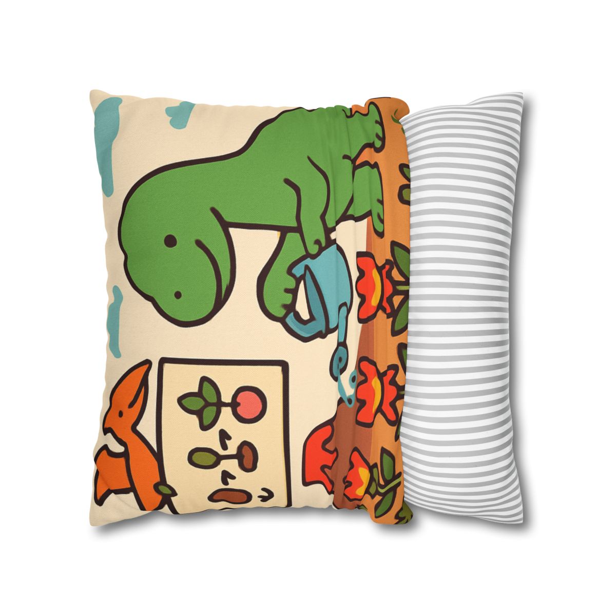 Volcano Garden Of Friendly Dinosaurs trendy patterned pillow cases