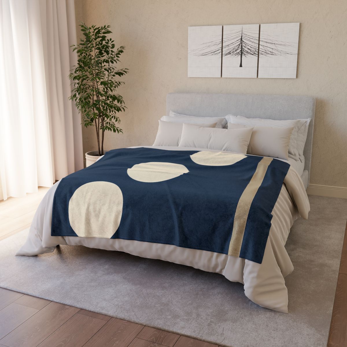 Staggered Trio With Vertical Bar stylish throw blankets