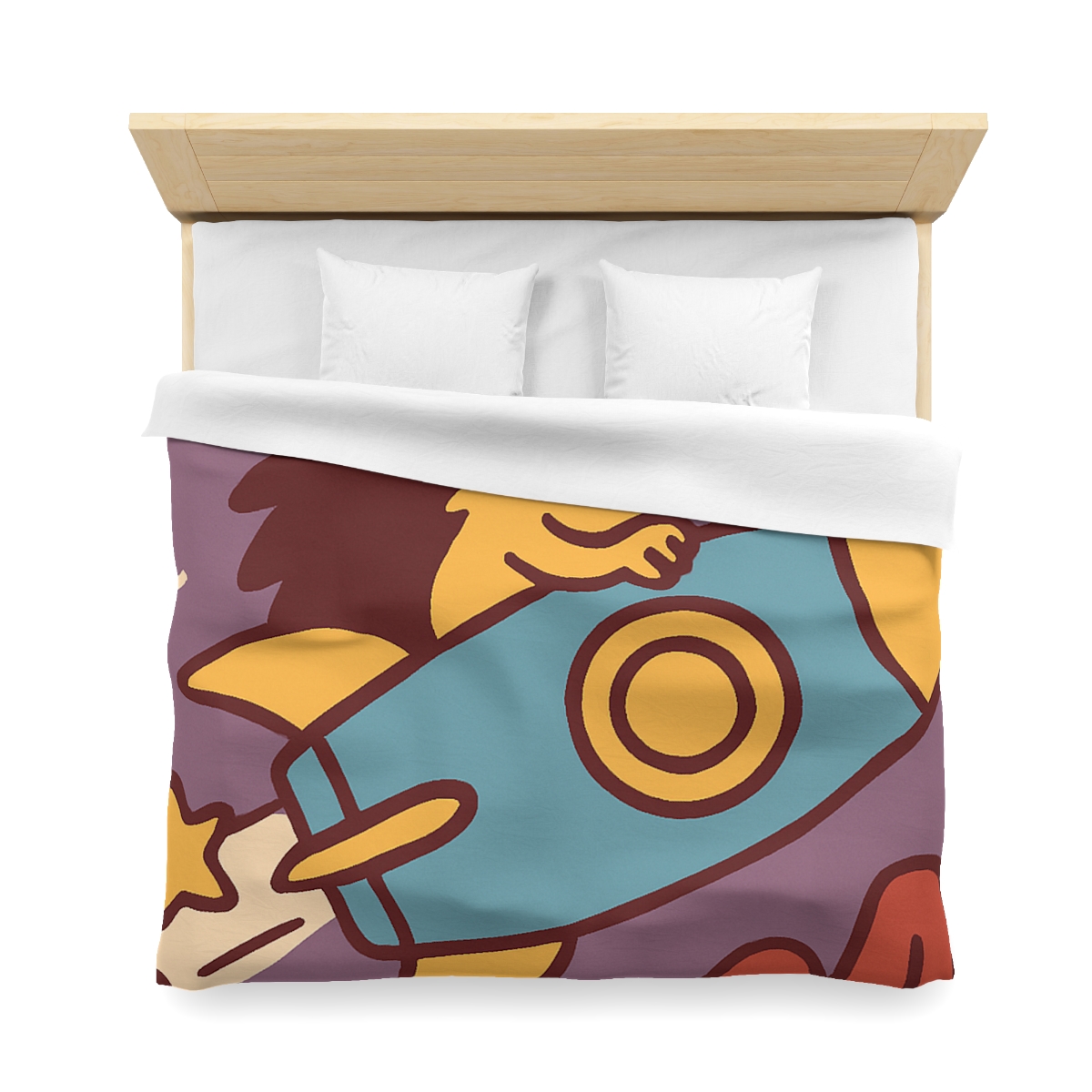Rocket-Riding Hedgehog personalized bedding duvets