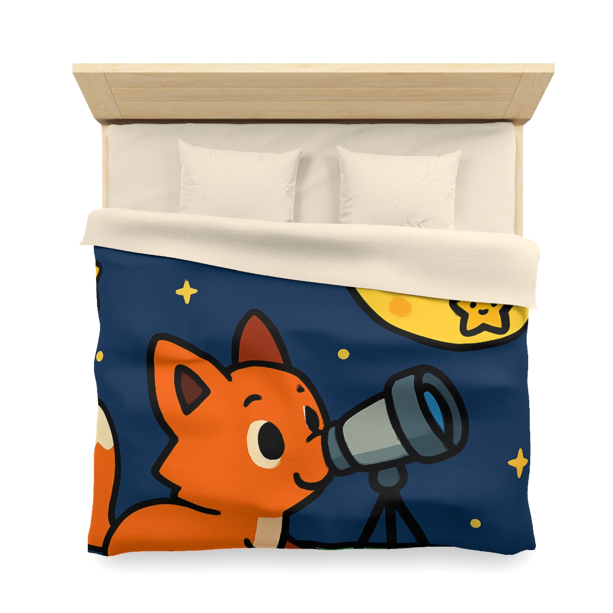 Stargazer Fox In The Moon Meadow warm winter duvets
