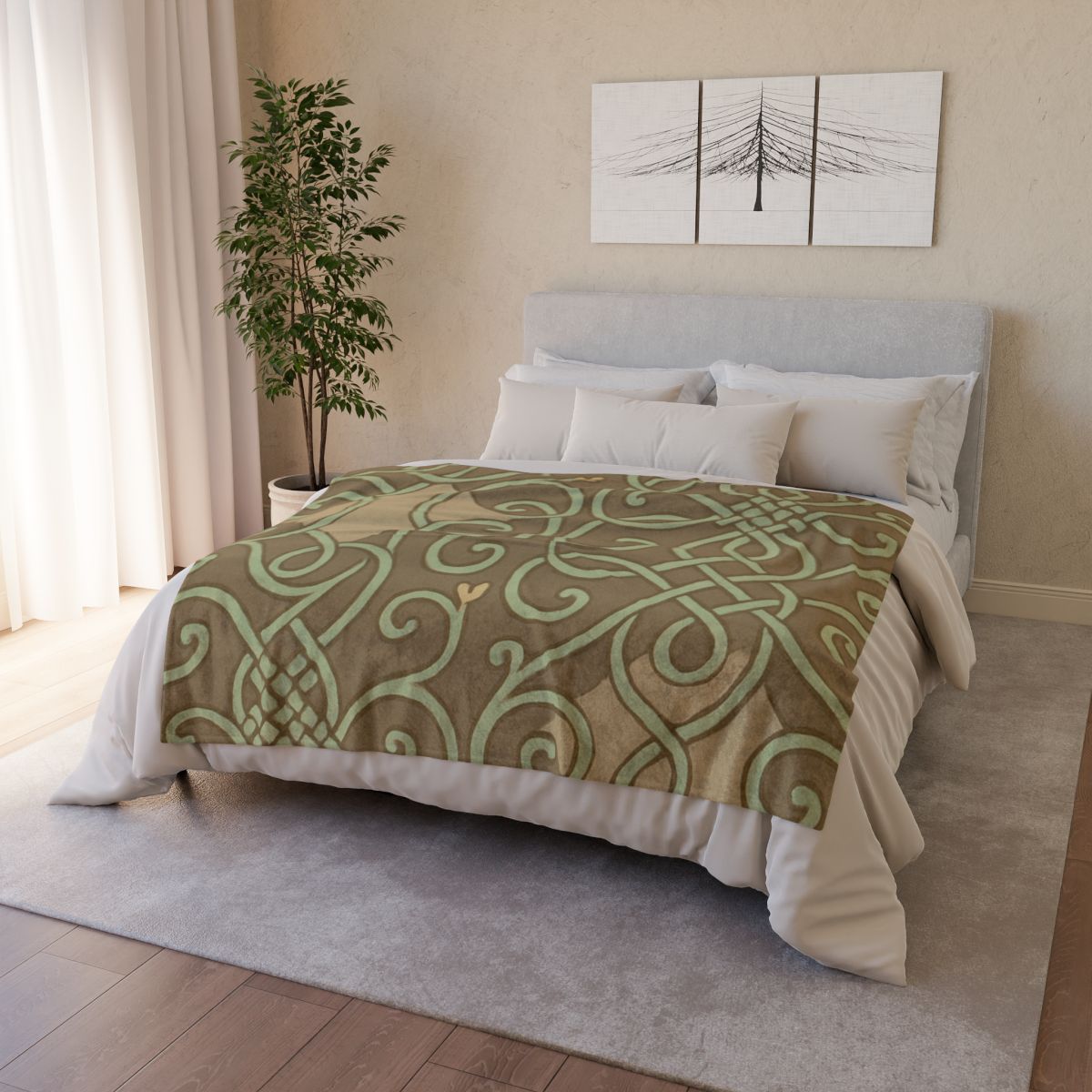 Vine Lattice Mosaic personalized cozy blankets