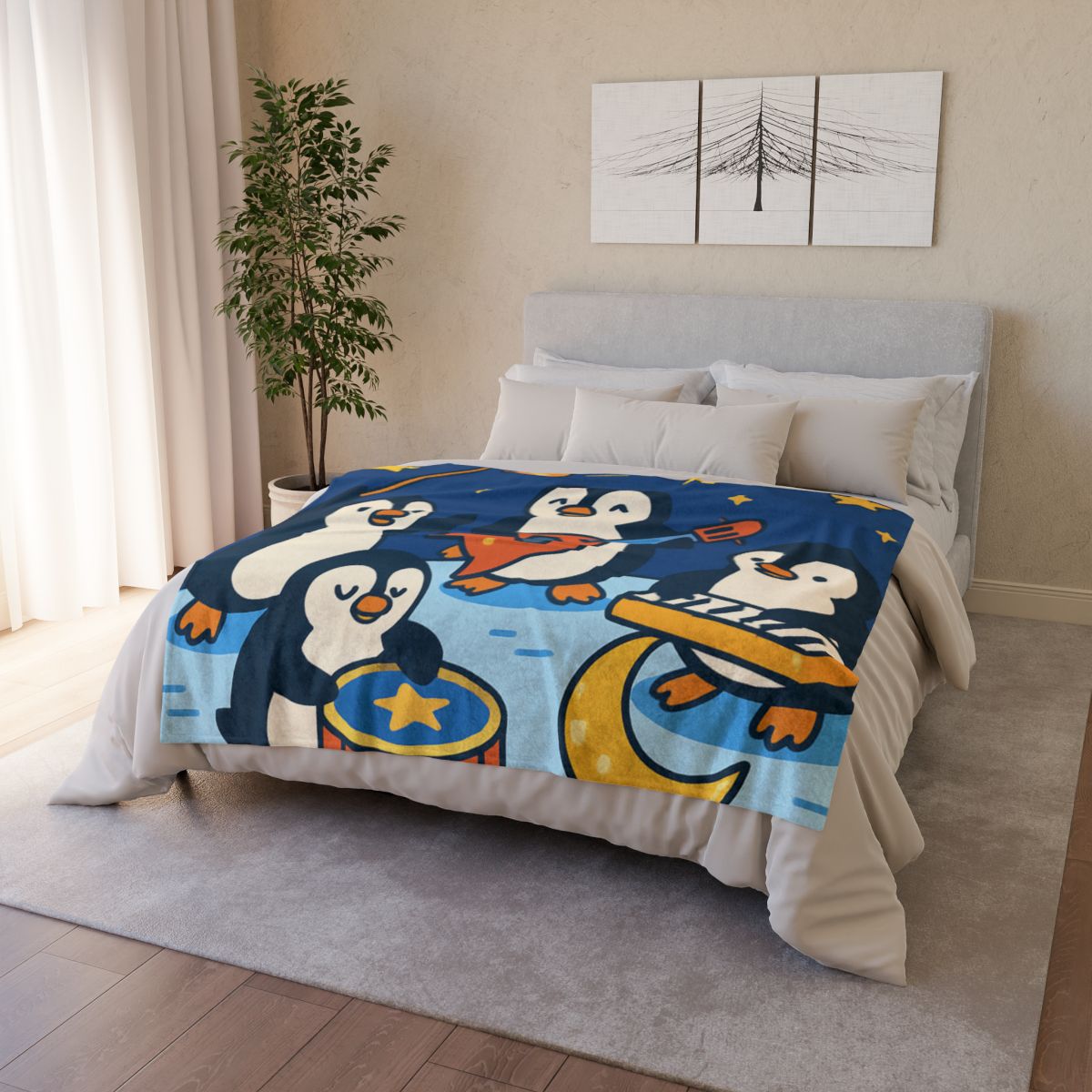 Starlight Symphony Penguin Band warm winter blankets