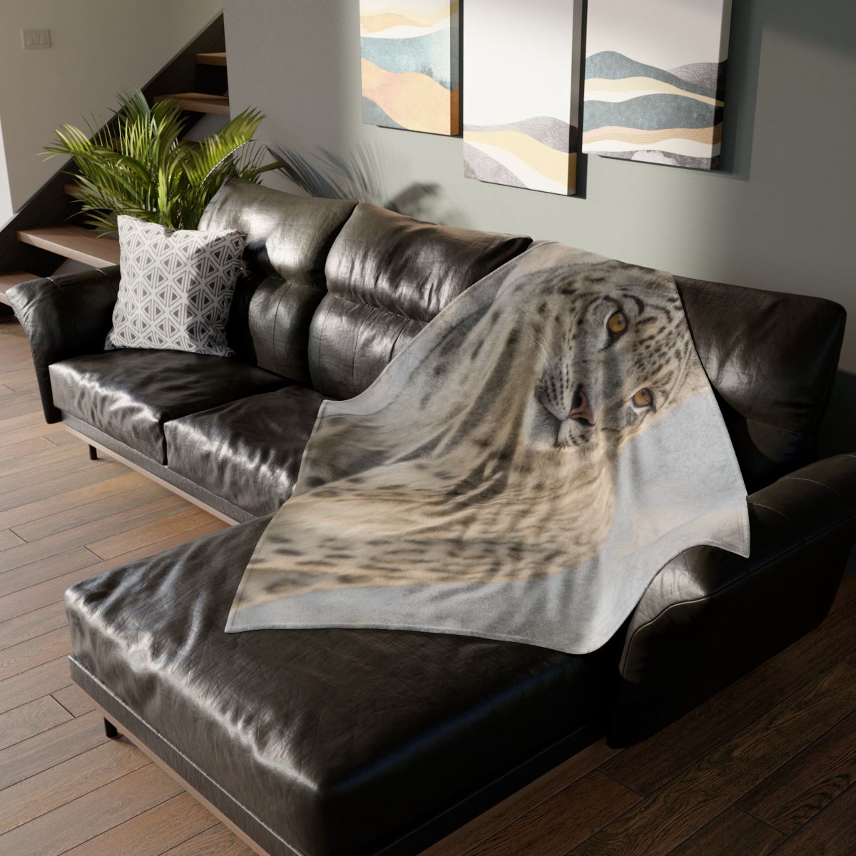 Summit Ghost Snow Leopard decorative home blankets