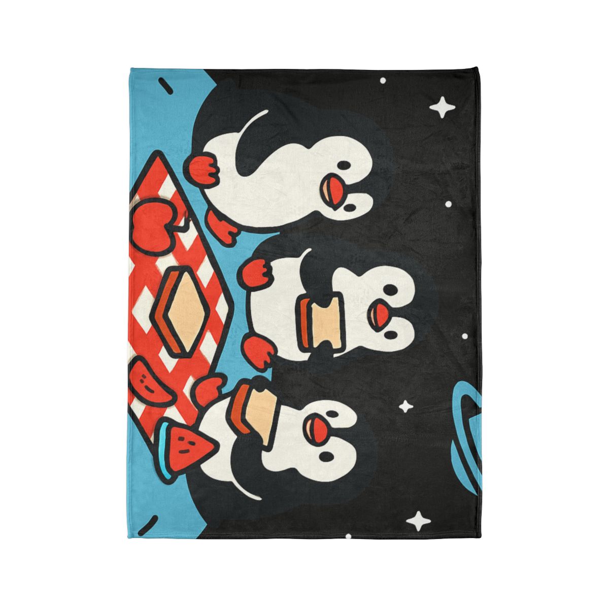 Planet Picnic Penguins personalized cozy blankets