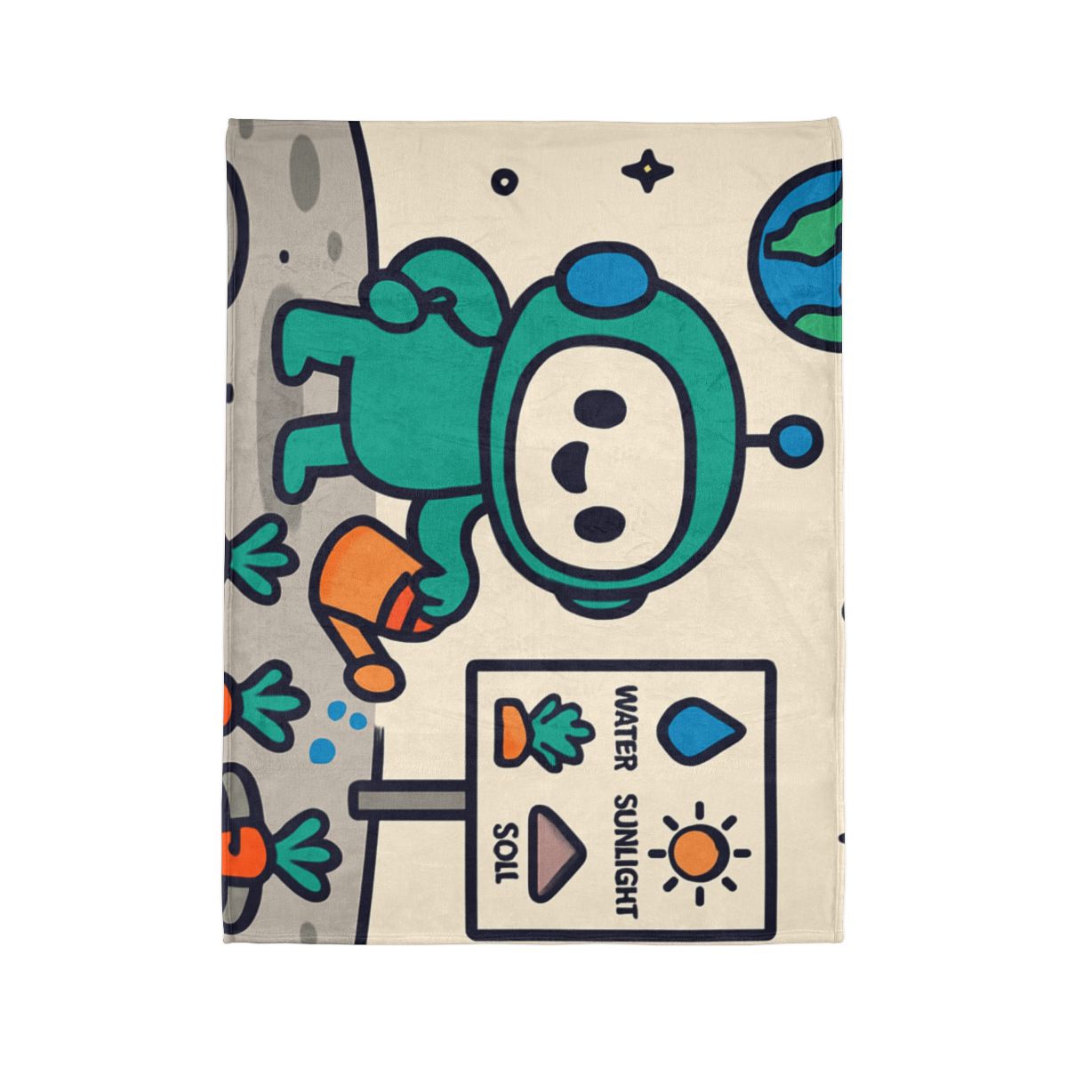 Moon Garden Robot Growing Crater Carrots unique gift blanketscustom blankets