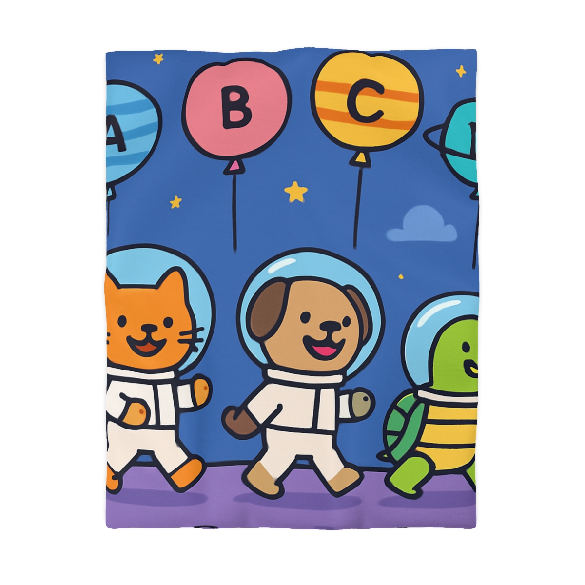 Planet Parade Of The Animal Astronauts designer printed duvets