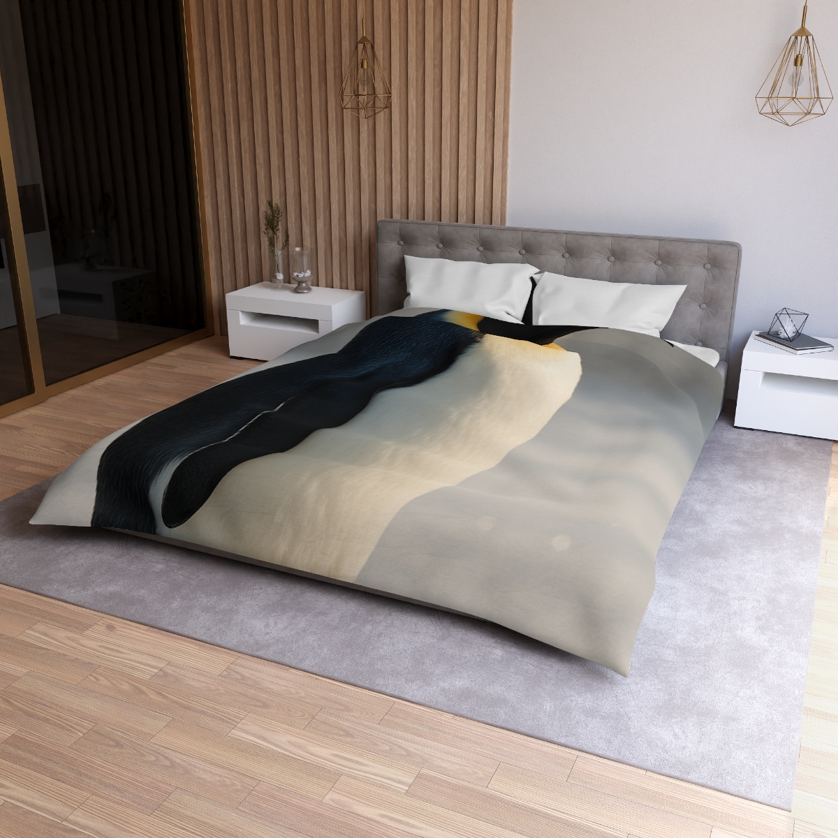 Aurora Drift Emperor Penguin custom duvets