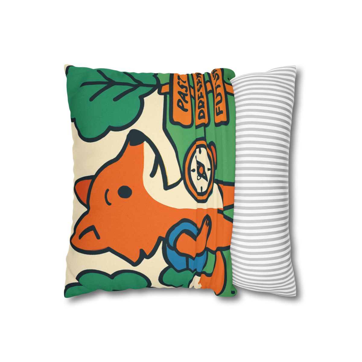 Time Traveling Forest Fox trendy patterned pillow cases