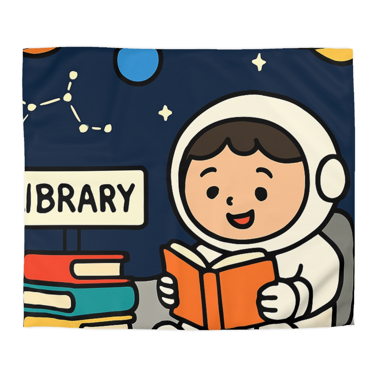 Galaxy Library On The Moon unique patterned duvets