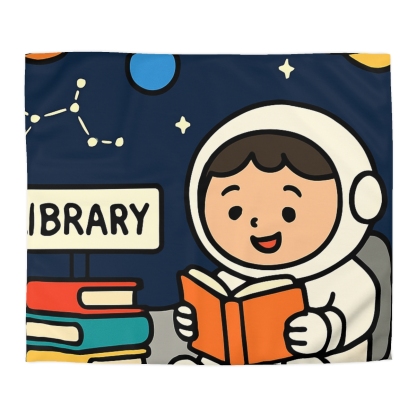 Galaxy Library On The Moon unique patterned duvets