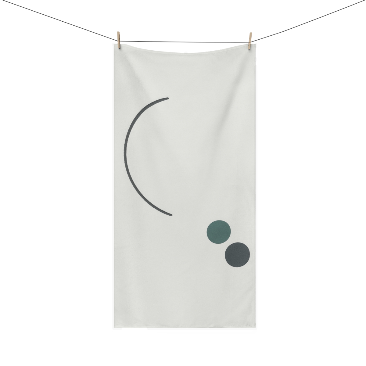 Offset Crescent And Twin Dots custom towels