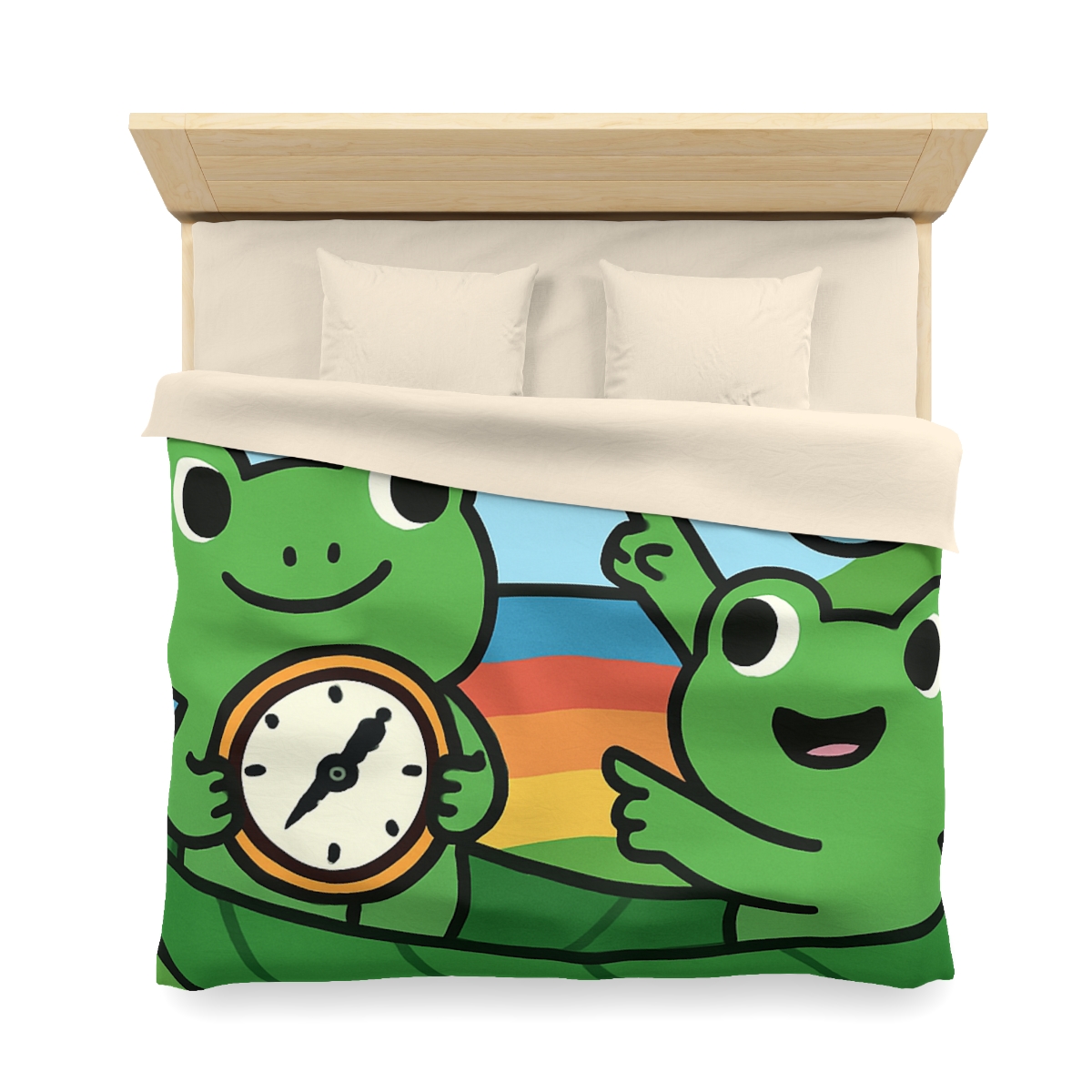 Rainbow River Time Travel Frogs duvets for gifts