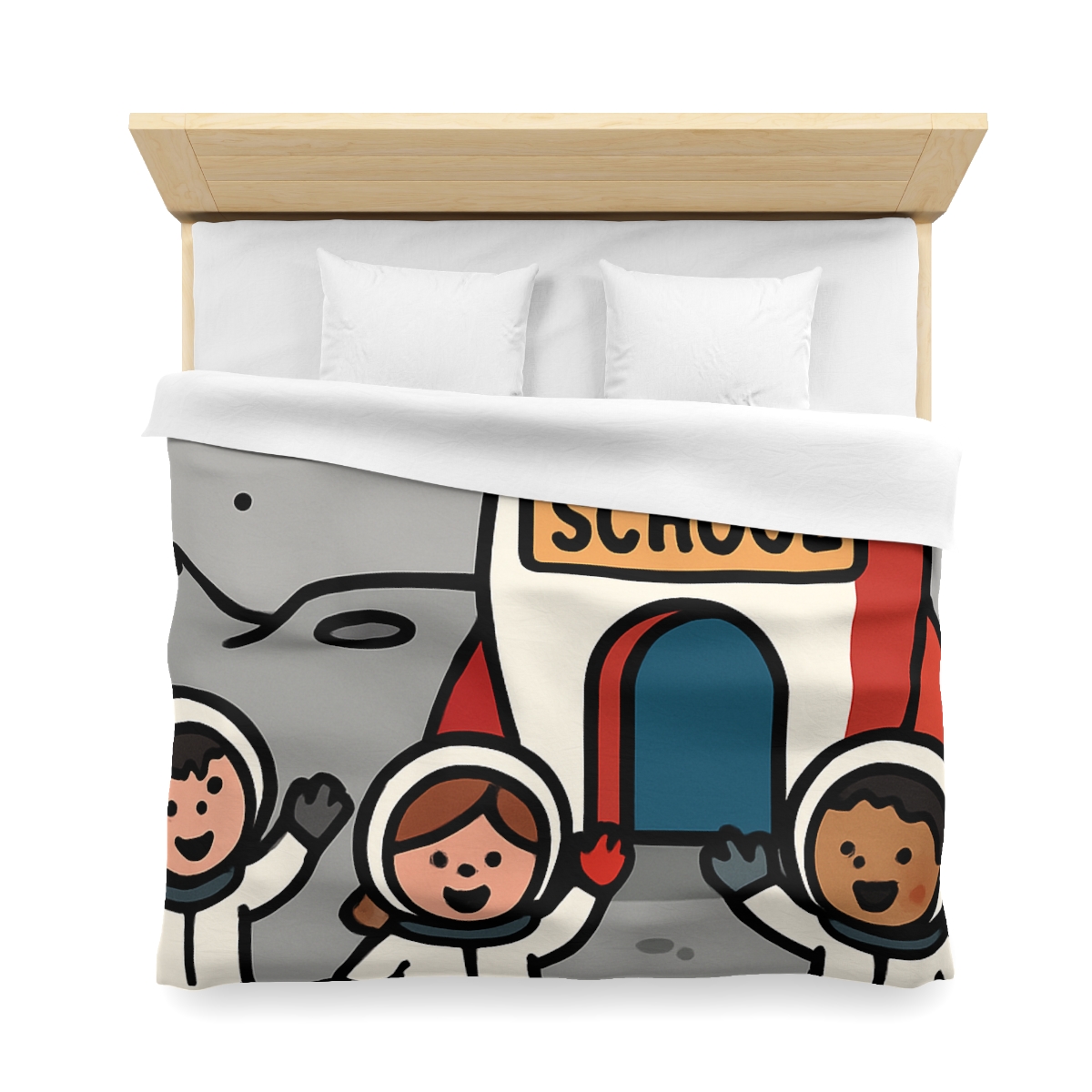 Rocket School On The Moon stylish duvet covers