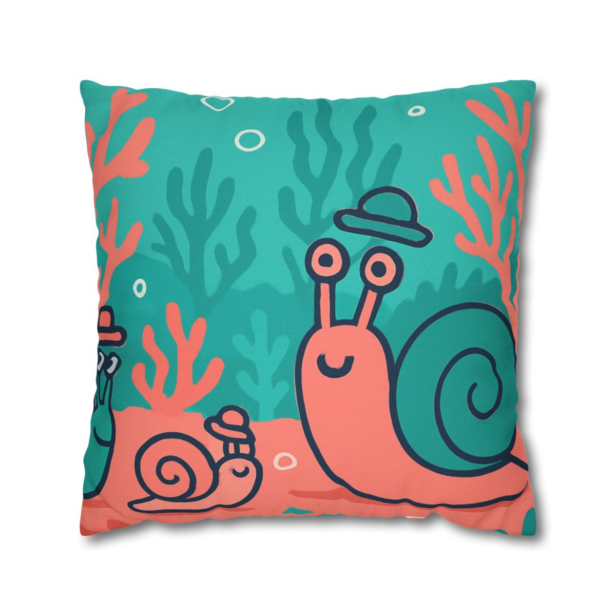 Coral City Snail Parade custom pillow cases