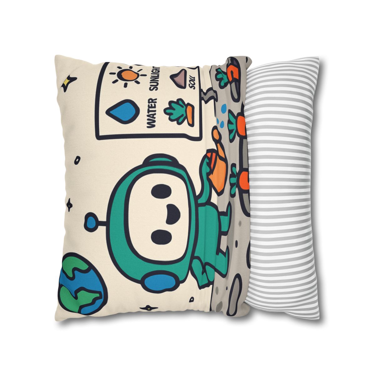 Moon Garden Robot Growing Crater Carrots unique gift pillow cases