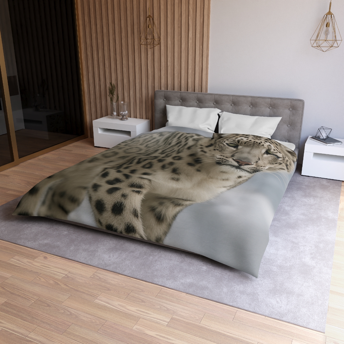 Snow Leopard Silent Ascent soft comforter duvets