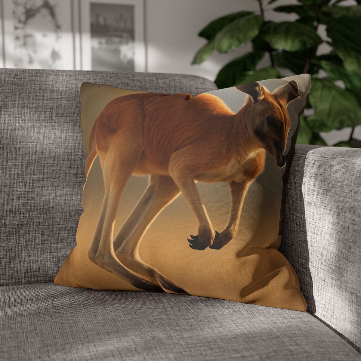 Ember Hop Red Kangaroo trendy patterned pillow cases