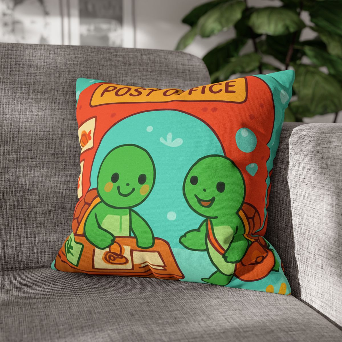 Coral Reef Post Office Run By Sea Turtles soft cotton pillow cases