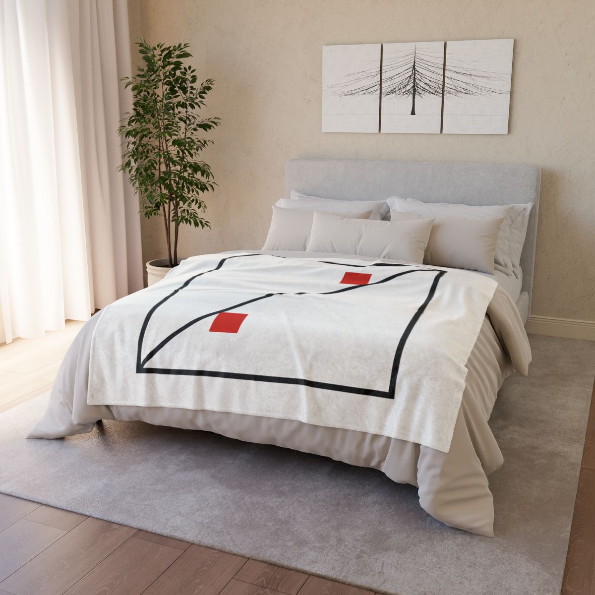 Diagonal Frame Split personalized cozy blankets