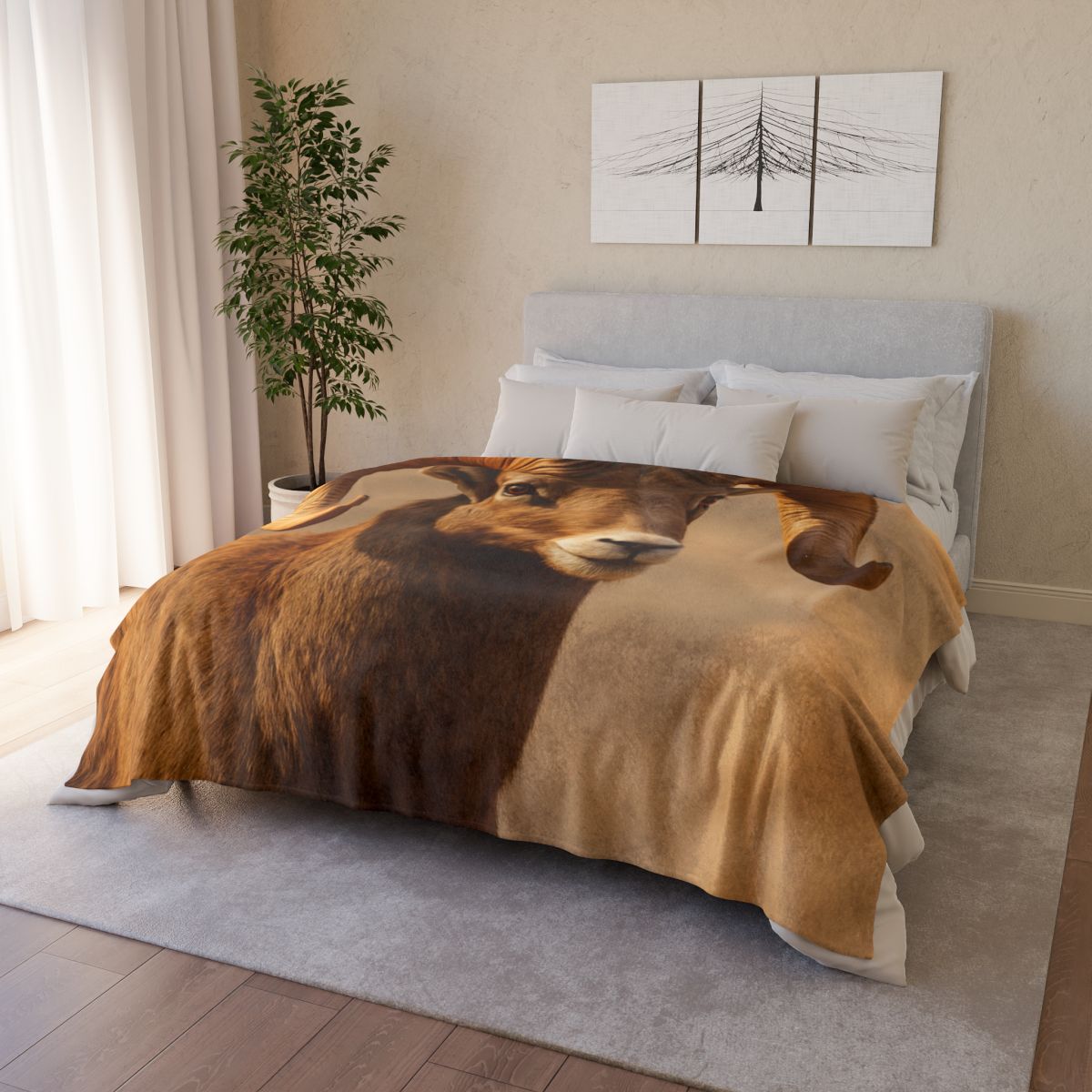 Canyon Echo Bighorn Sheep stylish throw blankets