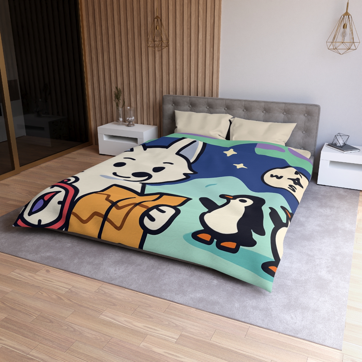 Aurora Fox And The Magnetic Map designer printed duvets